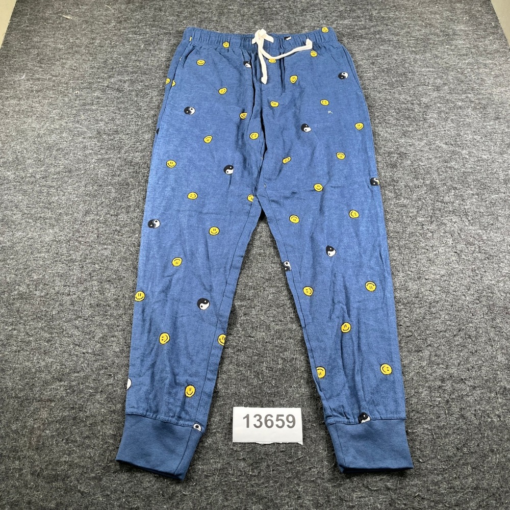 Sonoma Good For Life Pajama Pants Mens S Blue Cotton Smiley Yin Yang Sleepwear
